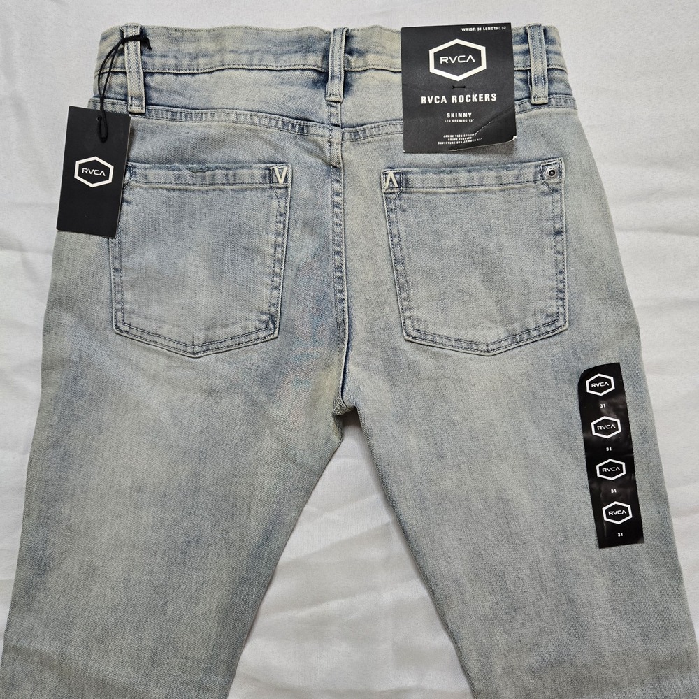 RVCA Rockers  Skinny Fit Jeans Men's‎  Size 31 X 32 New With Tags Denim Pants - Picture 10 of 11